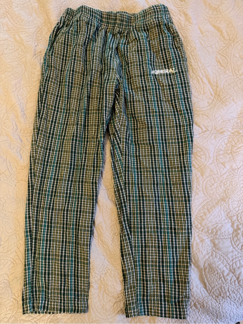 Funeral green plaid flannel pants